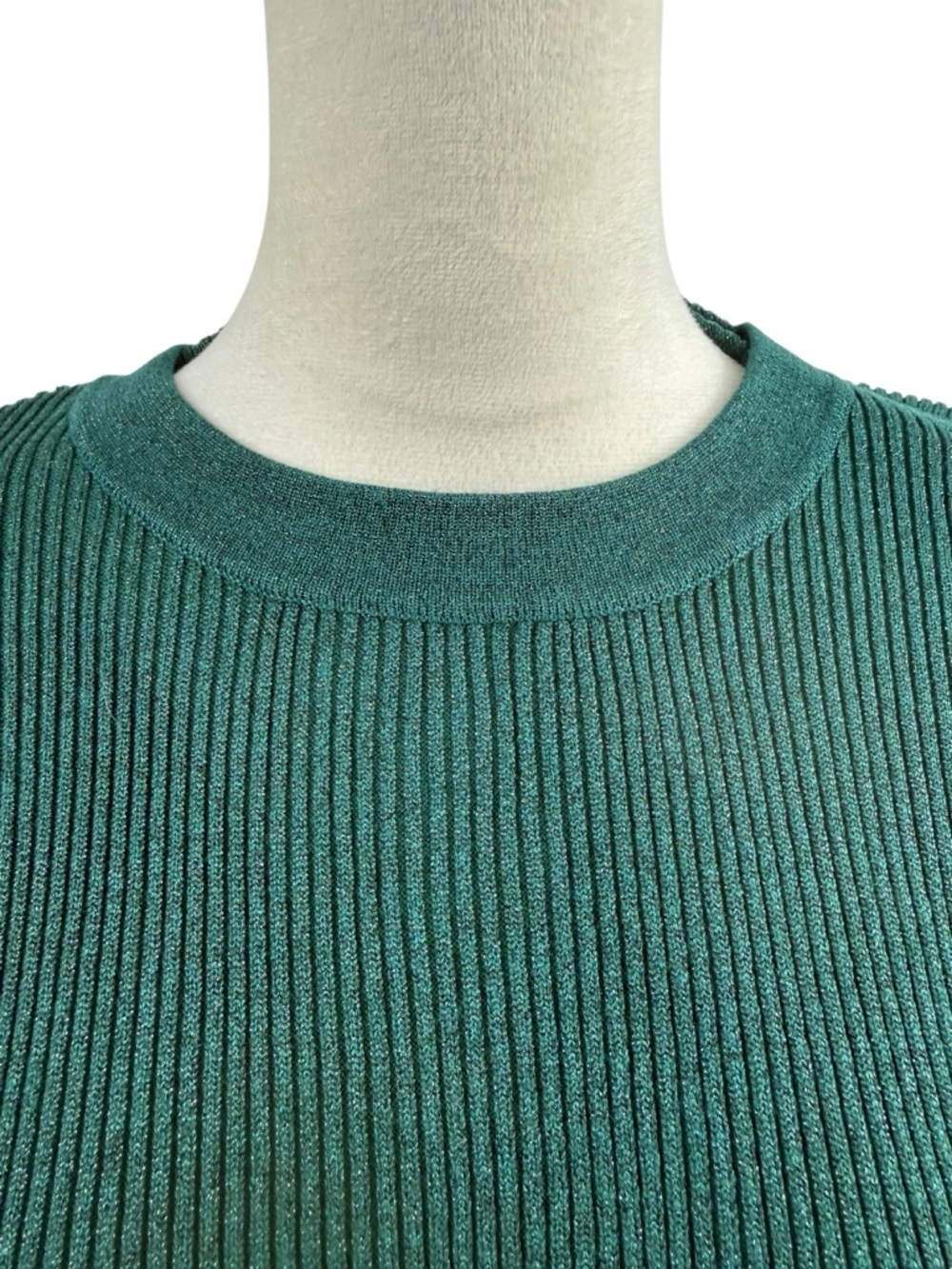 NWT Draper James Deep Green Ribbed Fit-and-Flare Long Sleeve Dress Size XL - Picture 4 of 11